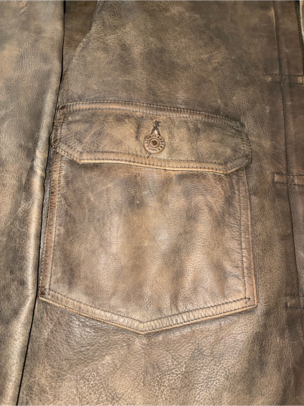 RRL Type 2 Buffalo Leather Brown Jacket - Picture 5 of 16